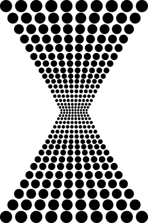 Abstract circle pattern on hourglass shapeのイラスト素材