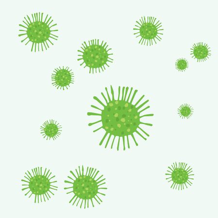 A bunch of floating corona virus particles