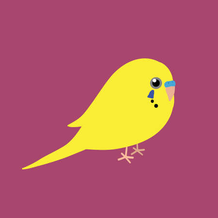 An illustration af a very cute green yellow. It is a male bird.
