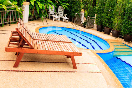 Swimming Pool with blue waterのeditorial素材