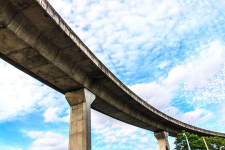 Highway road ahead with beautiful skyの写真素材