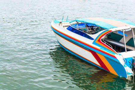 Speedboat at the beach in the Gulf of Thailand