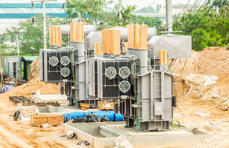 Electrical power transformer in high voltage substation new plans