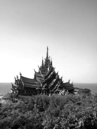 Castle with black and white color tone in thailand.の素材