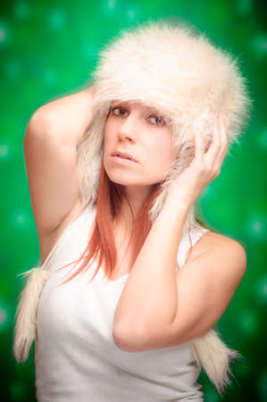 Beautiful christmas womanの写真素材