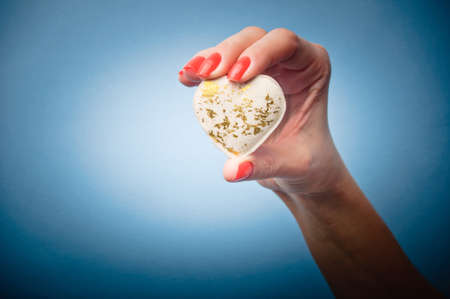 Heart in the handの写真素材