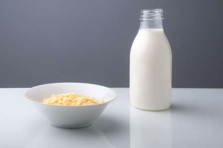 Healthy Breakfast-Cornflakes and Milkの写真素材