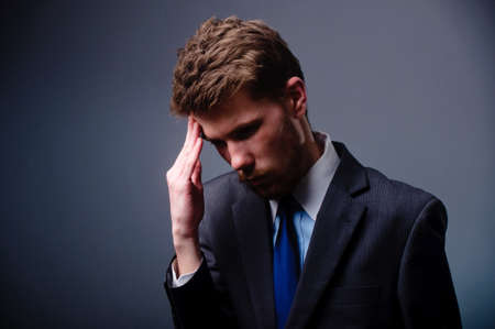 Thoughtful young businessmanの写真素材