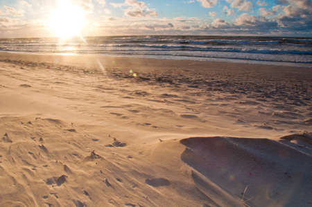 Sunset on the beach. Baltic Seaの写真素材