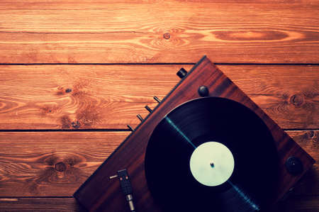 Old phonograph and gramophone records, retouching Vintage