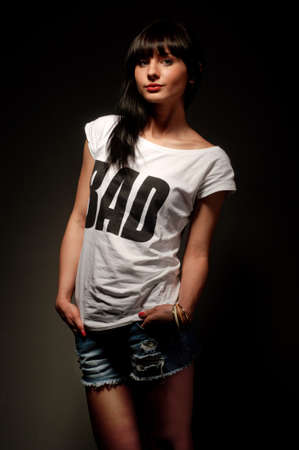fashion shoot of beautiful womanの写真素材