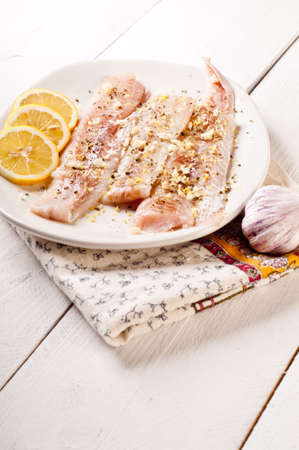 Fillet of pollack. White fish in spices