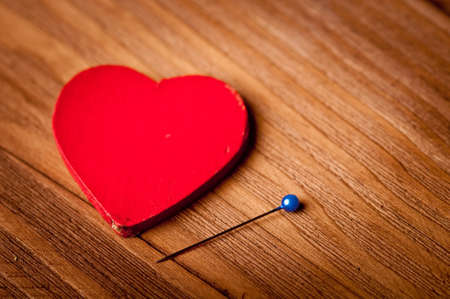 heart lying on the stage, the concept for valentine's dayの写真素材