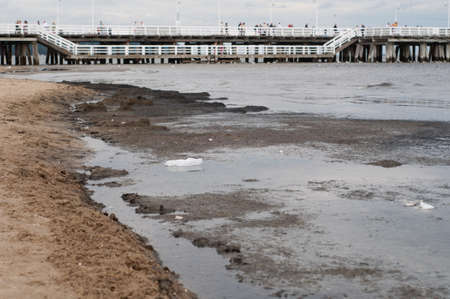 Pollution of the Baltic Sea. Sopot, Polandの写真素材