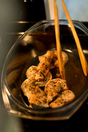 Roasted turkey fillet, selective focus