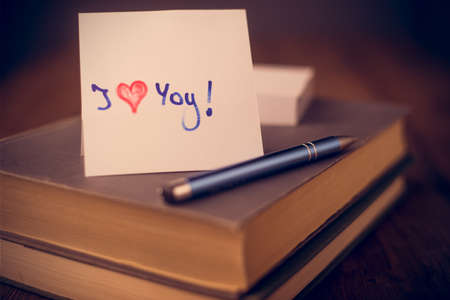 A message on Valentine's Day. Vintage Retouchingの写真素材