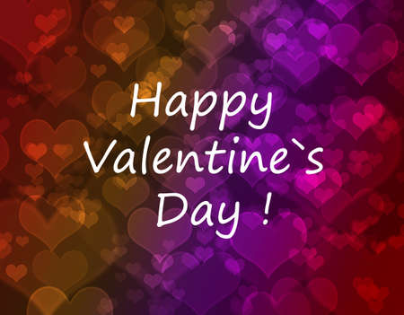 Happy Valentine's day card. Shiny hearts and light  background.の写真素材