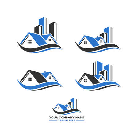 Set of Real Estate vector ready for your real estate, home, roofing logoのイラスト素材