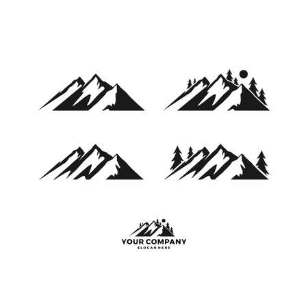 Set of mountain vectorのイラスト素材