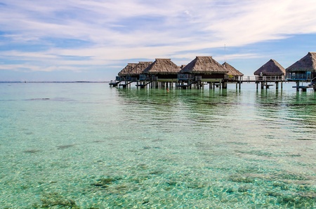 Overwater Bungalows, French Polynesiaのeditorial素材