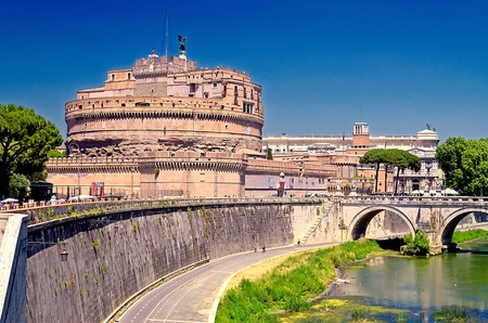 St Angelo Castle over the Tevere River, Romeのeditorial素材