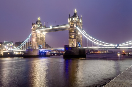 Tower Bridge at Night, London, UKのeditorial素材