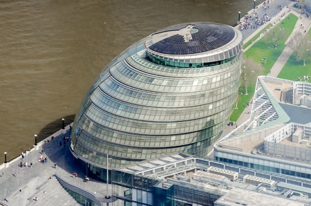 London City Hall, Modern Building on the Southbank, London, UKのeditorial素材