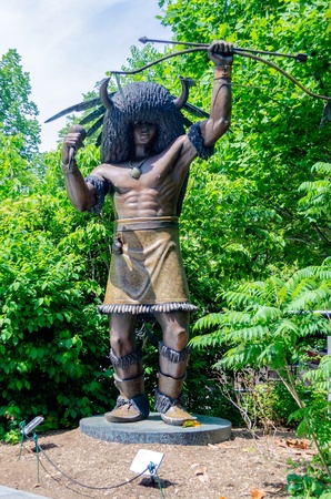 Statue of Native American in Washington DC, National Museum of the American Indianのeditorial素材
