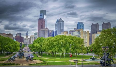 Philadelphia Skyline, daylightのeditorial素材