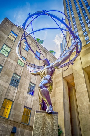 The historic Atlas Statue in the Rockefeller Center, New Yorkのeditorial素材