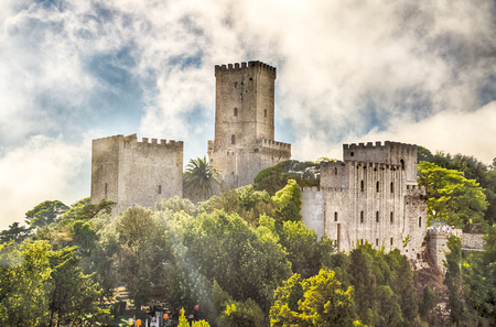 View over Medieval Castle of Venus in Erice, Sicilyのeditorial素材