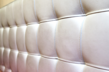 Tufted White Leather Headboard Texture, used for Backgroundの写真素材