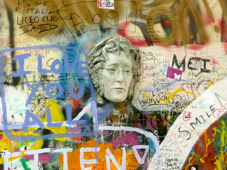 Lennon Wall in Prague, Czech Republicのeditorial素材