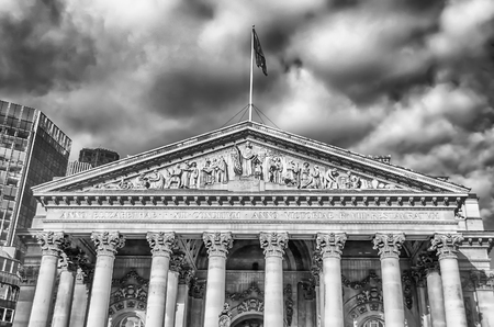 The Royal Exchange Building in the financial district of London, UKのeditorial素材