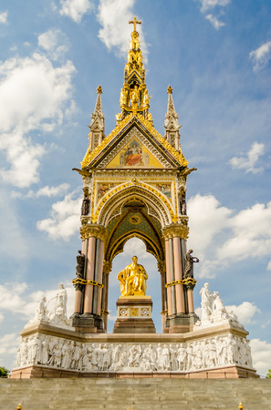 The Albert Memorial in Kensington Gardens, right in front of Royal Albert Hall, London, UKのeditorial素材