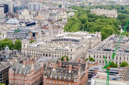 Aerial View of the HM Revenue and Customs Building in London, UKの写真素材