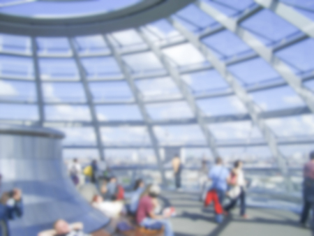 Defocused Background with the Glass Dome of the German Parliament in Berlin. Intentionally blurred...