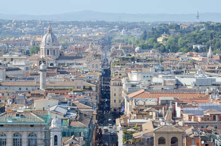 Aerial View of Rome City Centre from the top of Altare della Patria, Italyのeditorial素材