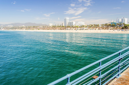 Santa Monica beach in Los Angeles, California, USAの写真素材
