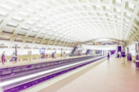 Defocused background of Subway Station in Washington DC, USA. Intentionally blurred post production for bokeh effectの写真素材