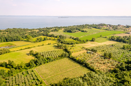 Panoramic View from the Manerba Rock on Lake Garda, Italyの写真素材