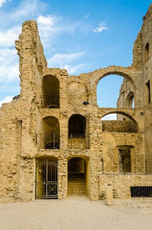 Ruins of an old castle in Fiumefreddo Bruzio, small village in south of Italyの写真素材
