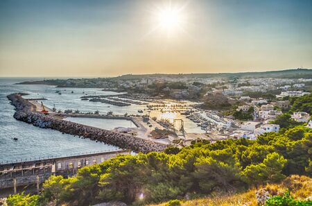 Scenic aerial view of Santa Maria di Leuca waterfront, Salento, Apulia, Italyの写真素材