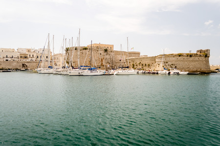 Scenic view of the Angevine-Aragonese Castle in Gallipoli, Salento, Apulia, Italyのeditorial素材