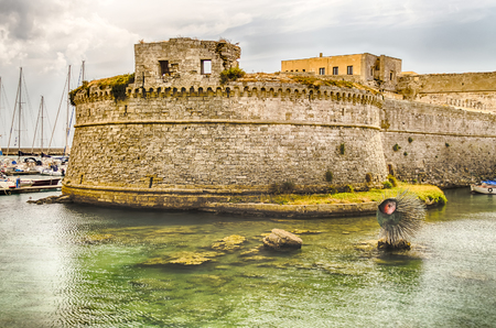 Scenic view of the Angevine-Aragonese Castle in Gallipoli, Salento, Apulia, Italyのeditorial素材