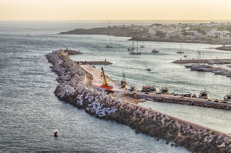 Scenic aerial view of Santa Maria di Leuca waterfront, Salento, Apulia, Italyの写真素材