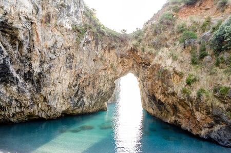 Arcomagno Beach on the Coast of the Cedars, Tyrrhenian Sea, South of Italyの写真素材
