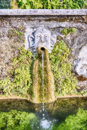 The hundred fountains, iconic spot in Villa d'Este, Tivoli, Italyの写真素材