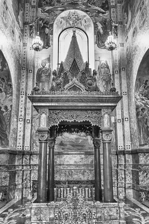 Interior of the Church of the Savior on Spilled Blood in St. Petersburg, Russiaのeditorial素材