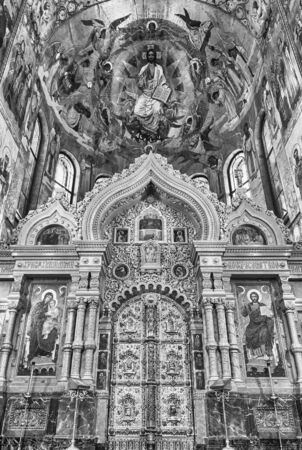 Interior of the Church of the Savior on Spilled Blood in St. Petersburg, Russiaの写真素材